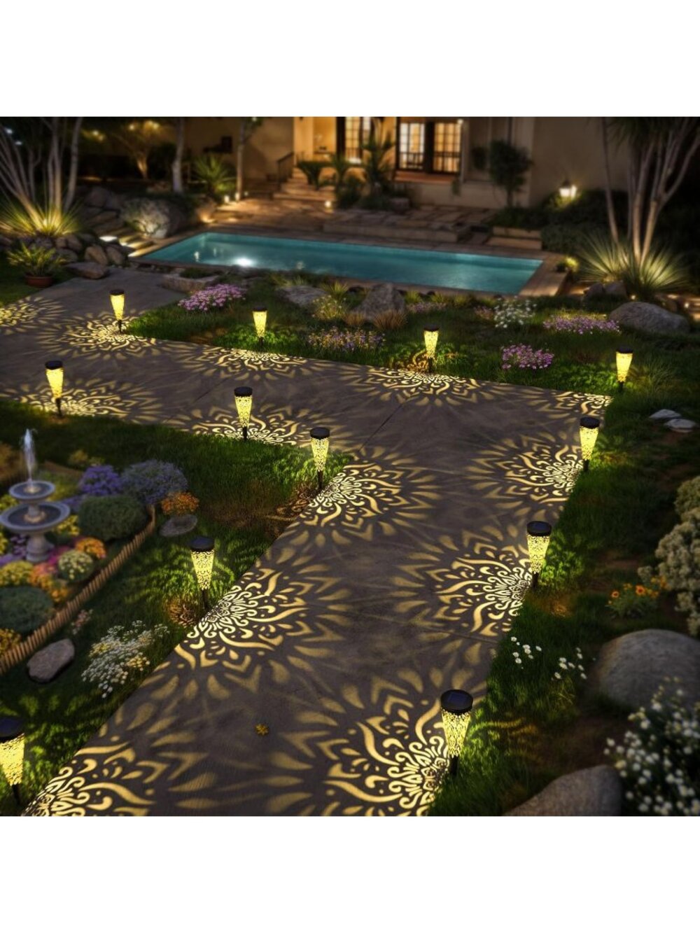 New 6-Pack Solar Pathway Lights Warm LED Waterproof Landscape Lights for Yards - Picture 6 of 6